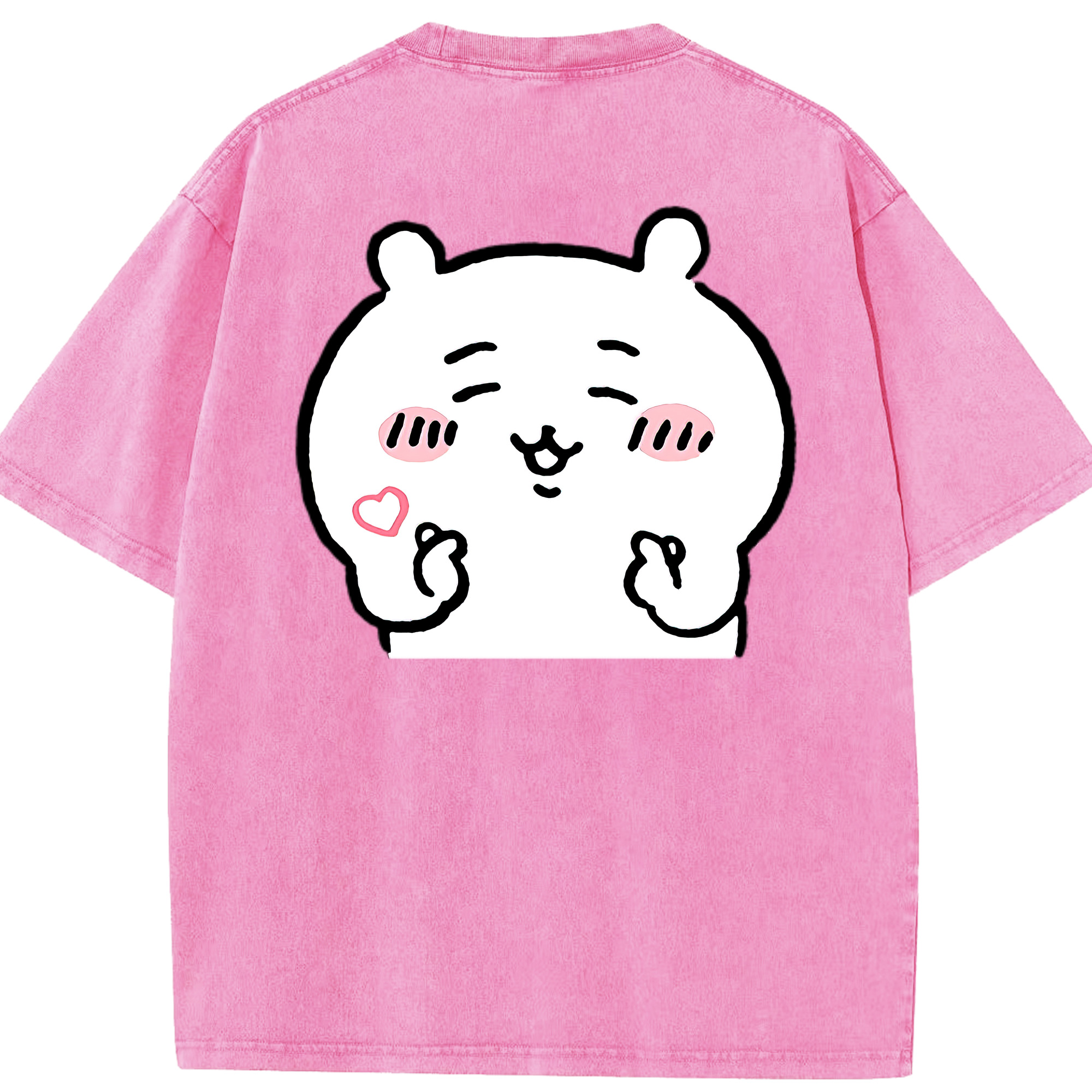 （画像用） ちいかわ ちいかわ Chii-kawa chiikawa 綿100% ヴィンテージ風 半袖Tシャツ（背面プリント）